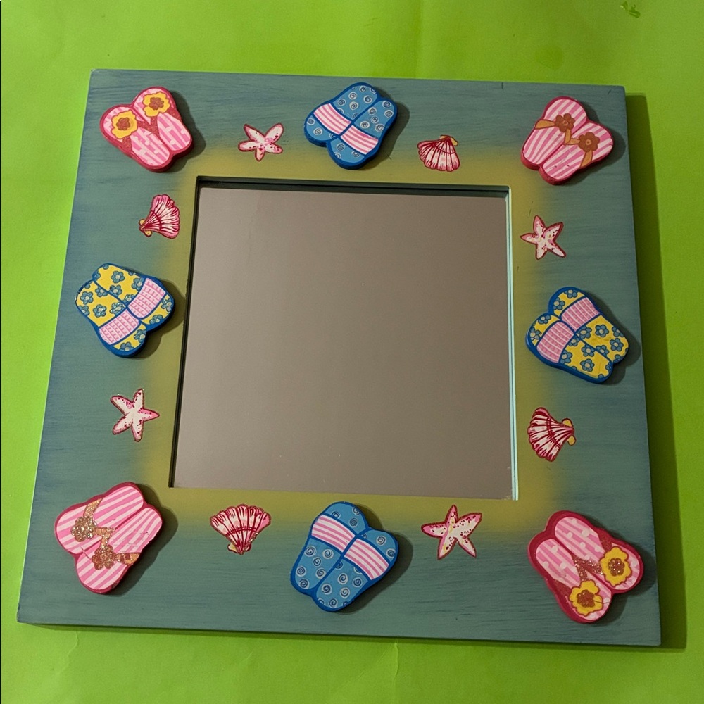 Summertime Flip-flops & Seashells Mirror